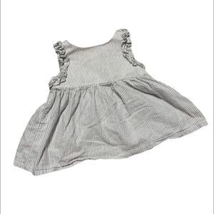 Tahari Gray and White Sleeveless Ruffled Sundress Sz 12M